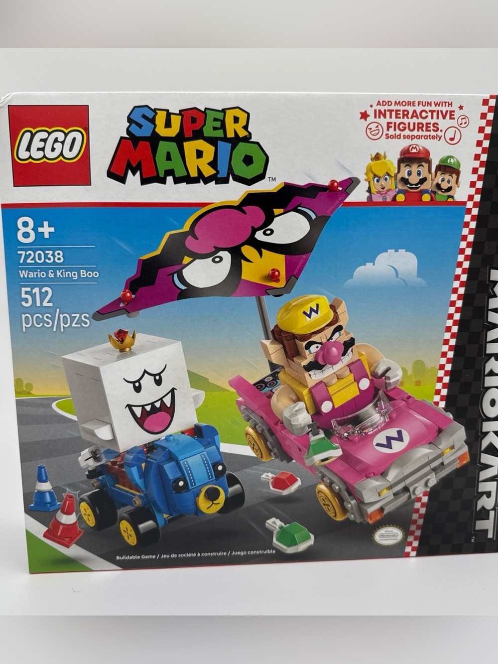 LEGO Super Mario Wario & King Boo Pink and Blue Kart Set- NIB